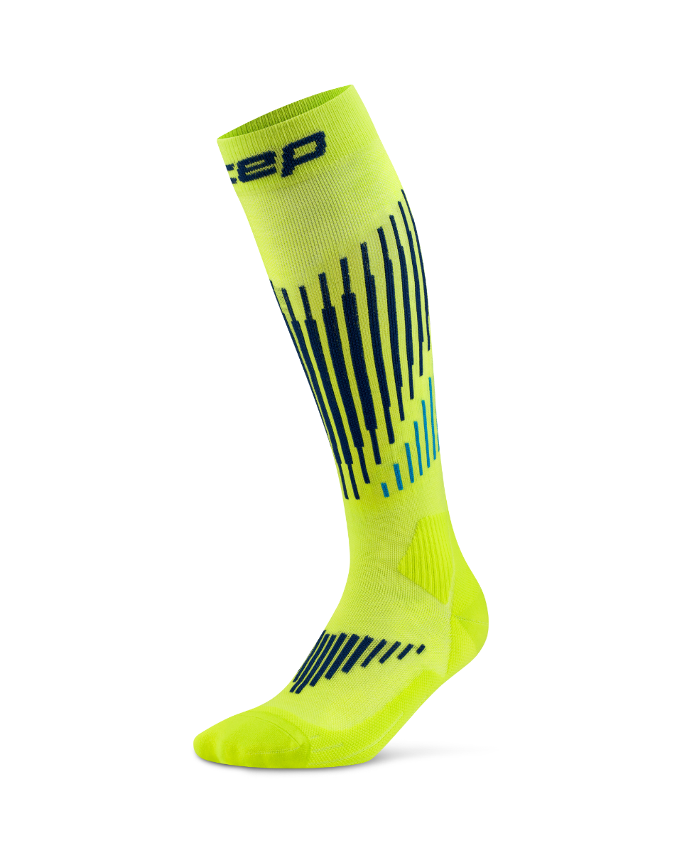 CEP Core Run Merino Compressiekousen 3.0 - lime/blauw