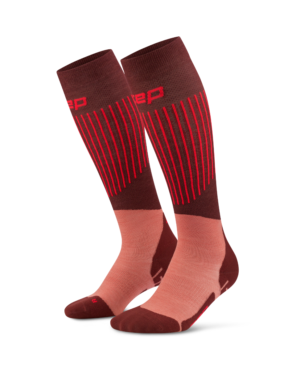 CEP Ski Ultralight Skisokken 3.0 - bruin/donkerrood