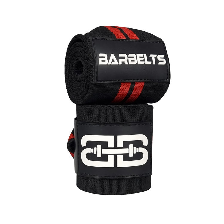 Barbelts Wrist wraps - extreme - zwart/rood - 68cm