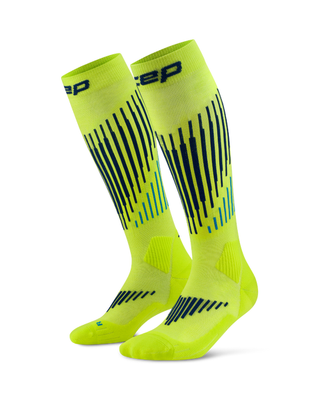CEP Core Run Merino Compressiekousen 3.0 - lime/blauw