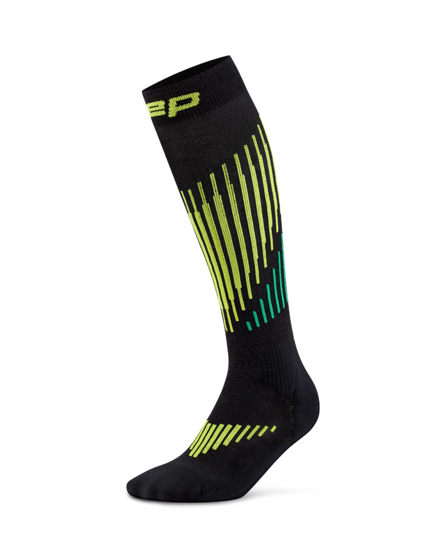 CEP Core Run Merino Compressiekousen 3.0 - zwart/lime