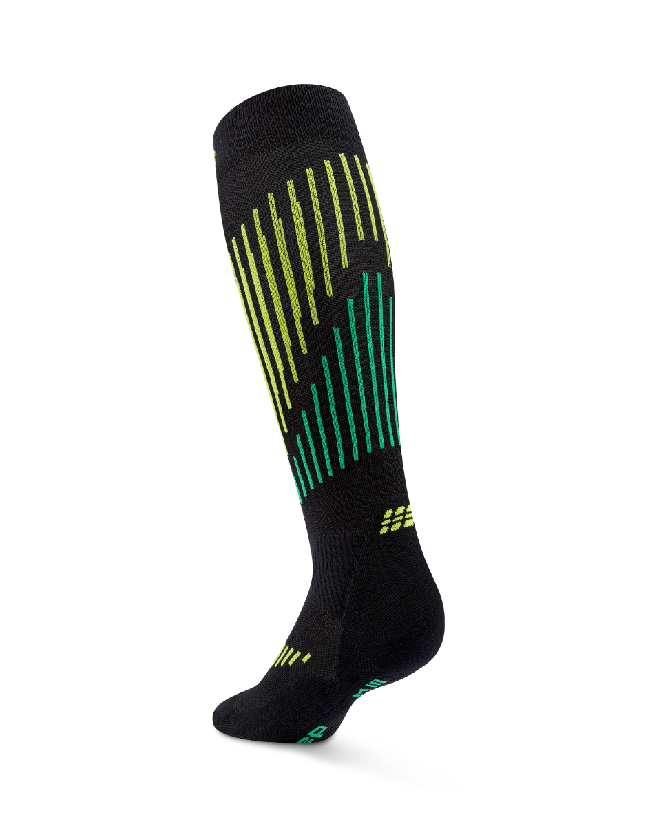 CEP Core Run Merino Compressiekousen 3.0 - zwart/lime