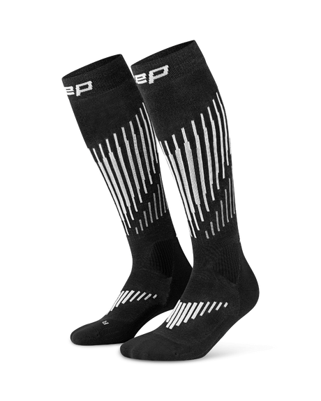 CEP Core Run Merino Compressiekousen 3.0 - zwart/wit