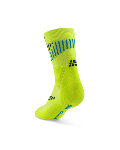 CEP Core Run Merino Mid Cut Sokken 3.0 - lime/blauw