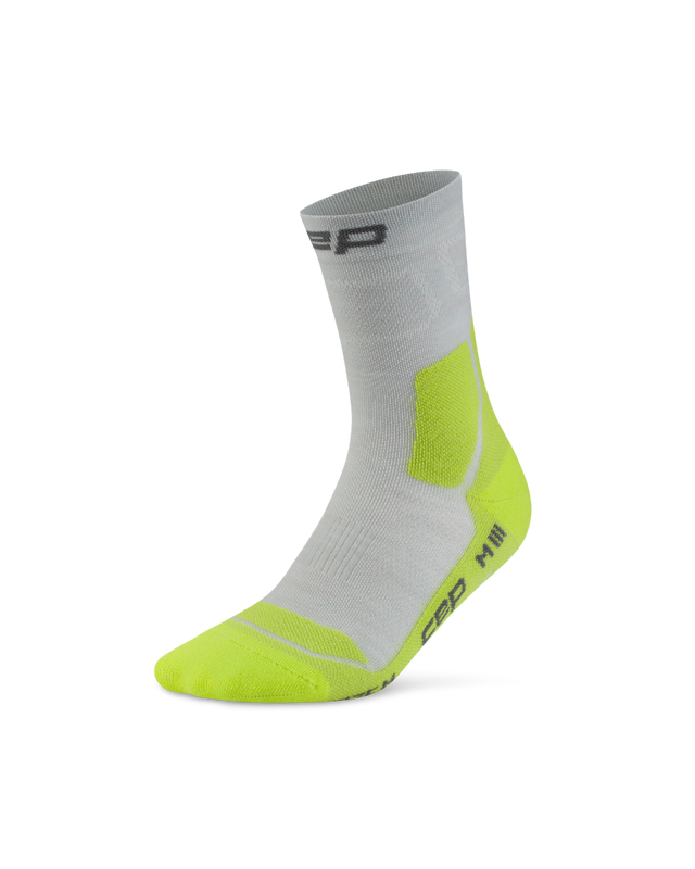 CEP Hiking Light Cushion Mid Cut Wandelsokken - grijs/lime