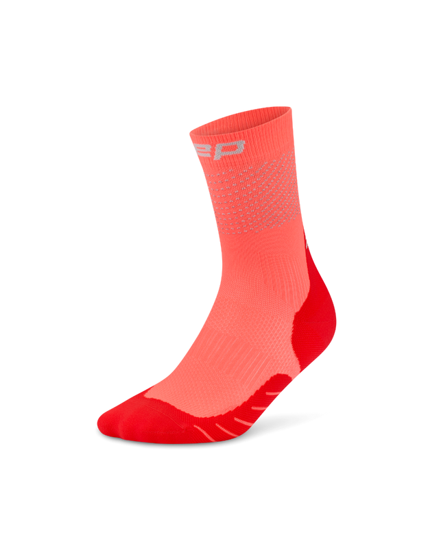 CEP Pro Run Reflective Mid Cut Sokken 3.0 - neon koraal