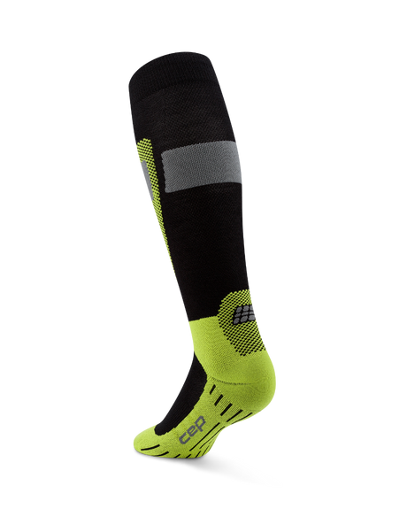 CEP Ski Merino Skisokken 3.0 - zwart/lime