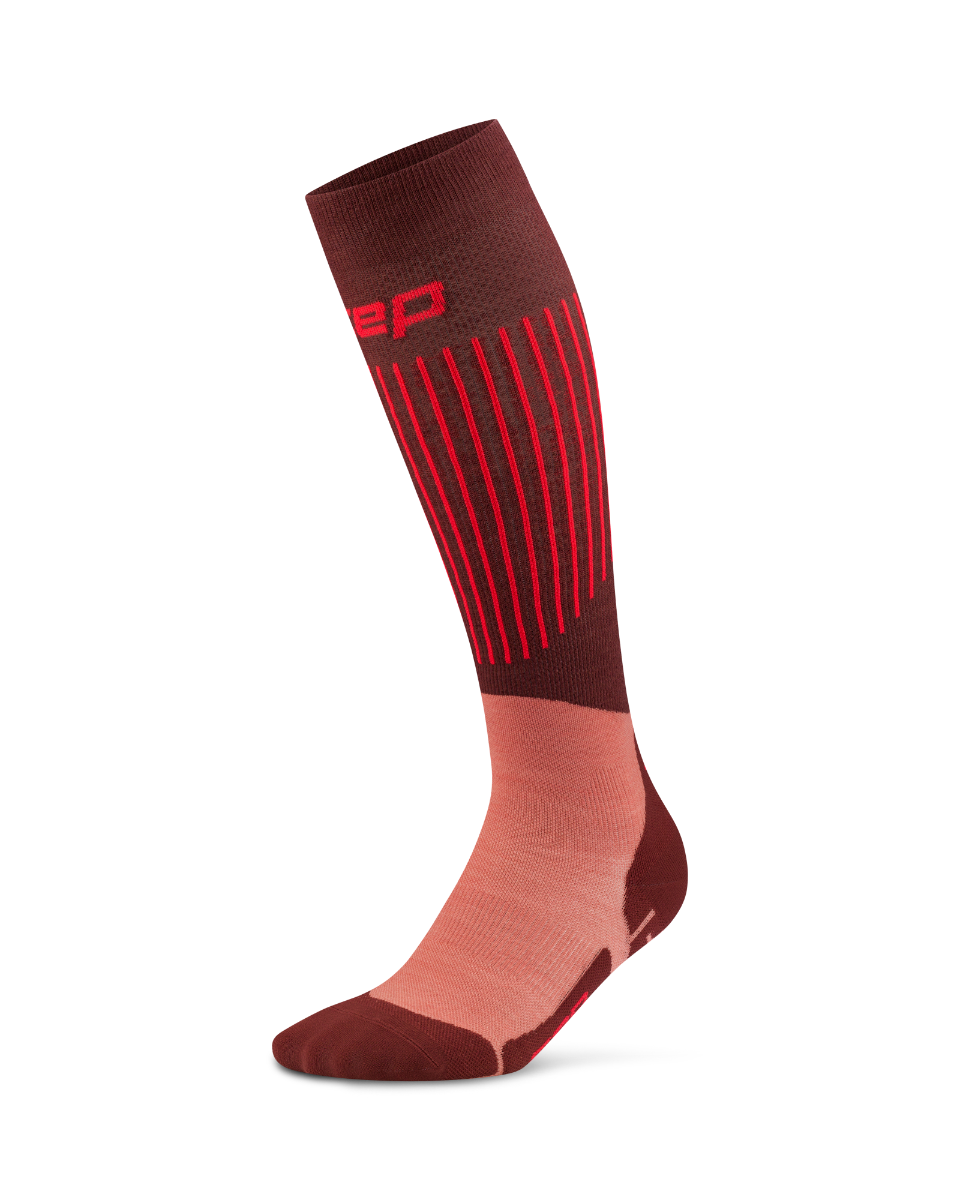 CEP Ski Ultralight Skisokken 3.0 - bruin/donkerrood