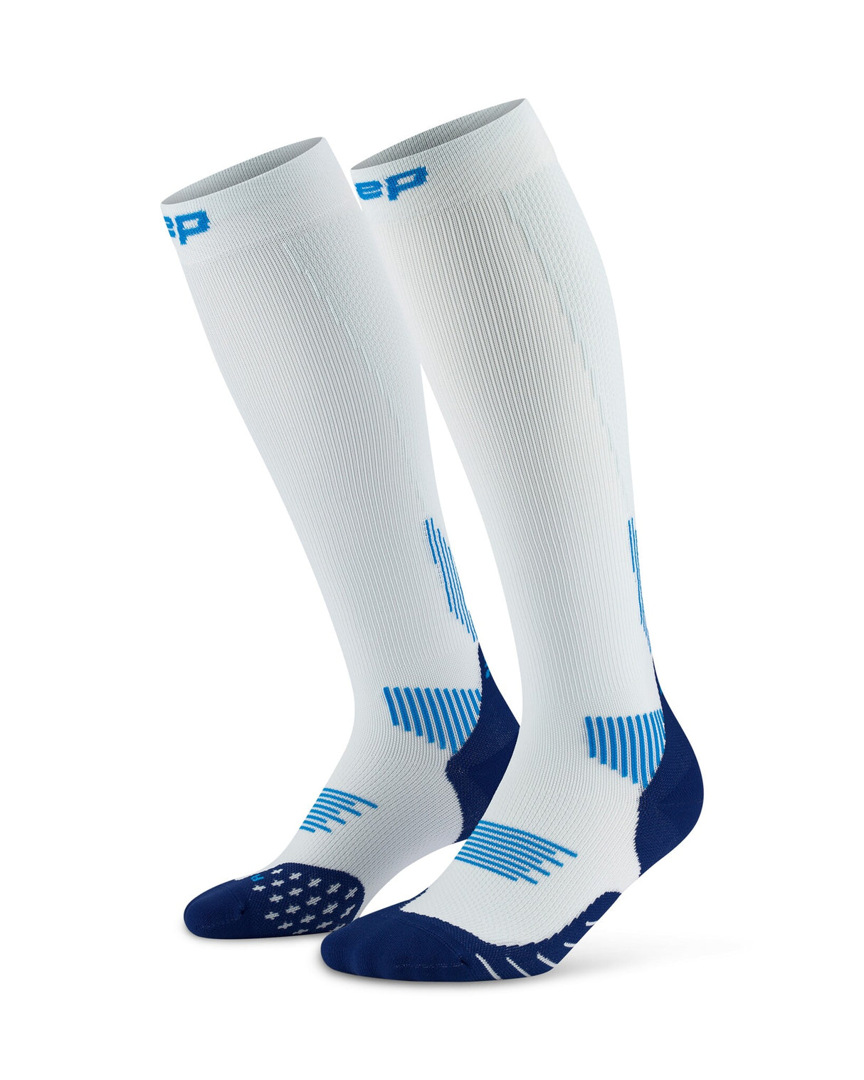 CEP Compressiekousen Core Run 5.0 - Wit/blauw