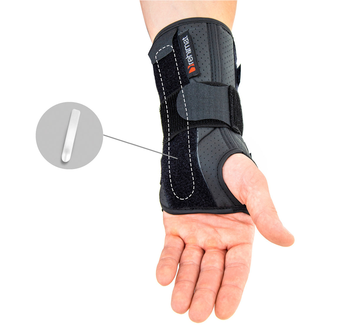 Reh4Classic Polsbrace met uitneembare spalk