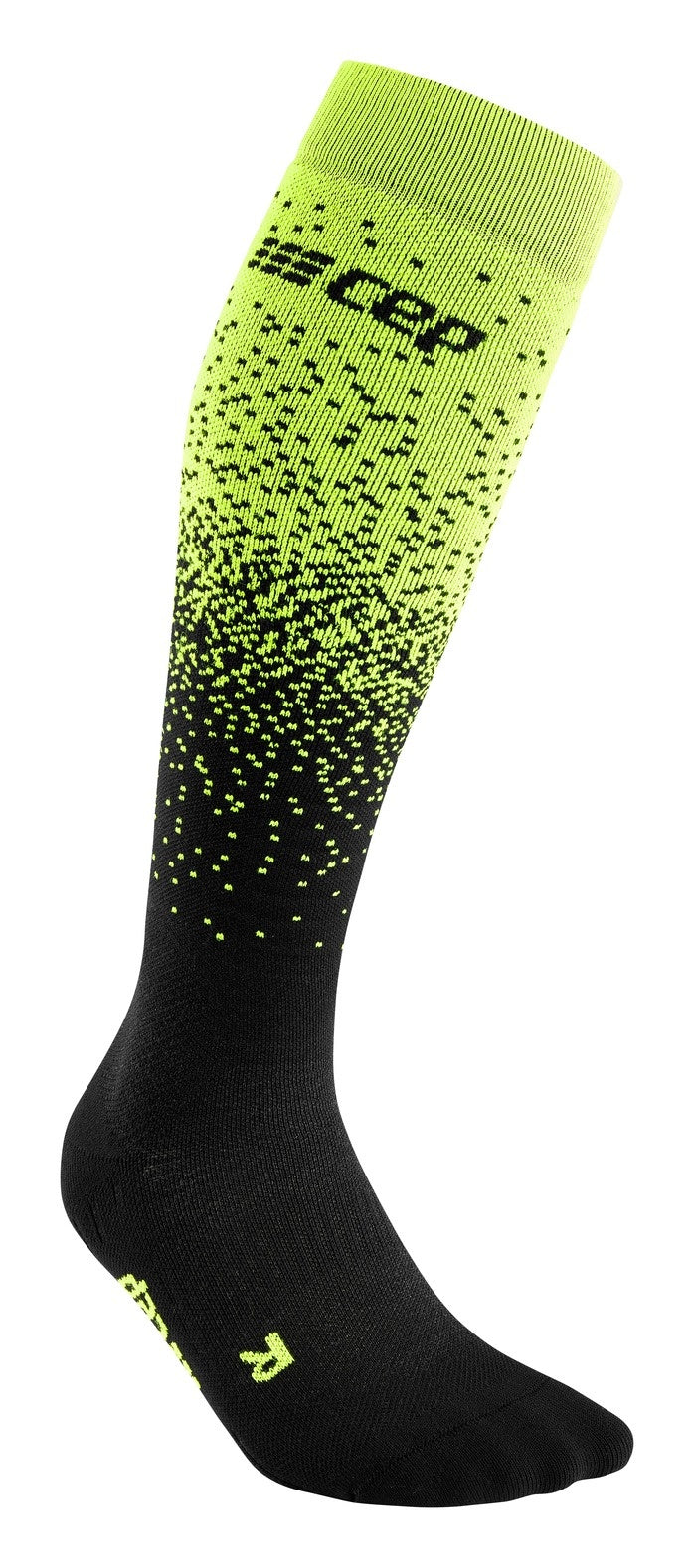 CEP Ski Merino Compressiekousen - Zwart/groen