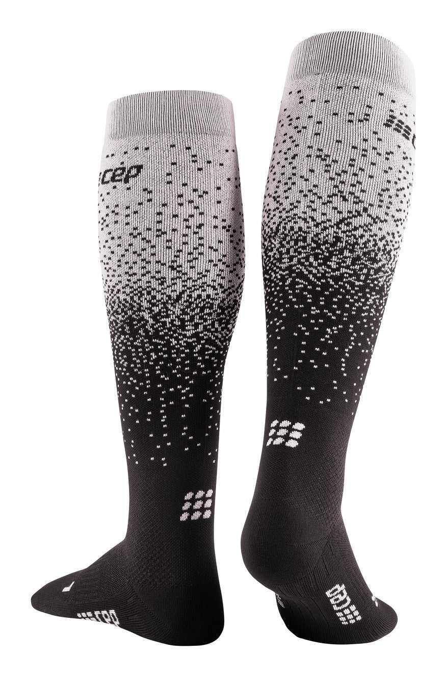 CEP Ski Merino Compressiekousen - Zwart/grijs