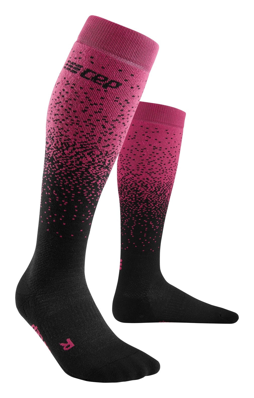 CEP Ski Merino Compressiekousen - Zwart/paars