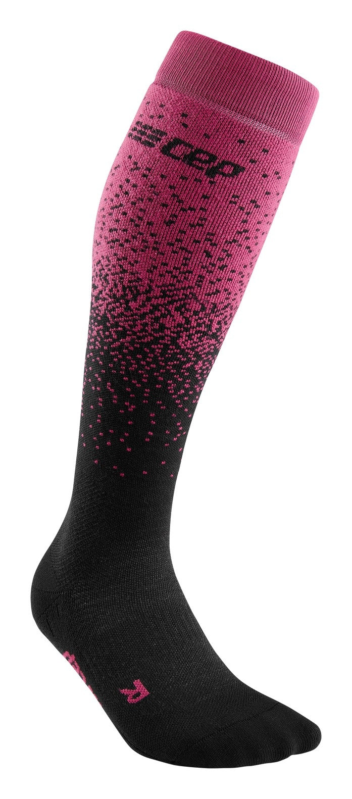 CEP Ski Merino Compressiekousen - Zwart/paars